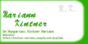 mariann kintner business card